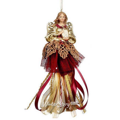 Елочная игрушка Венецианский Ангел 20 см с лирой, подвеска Goodwill