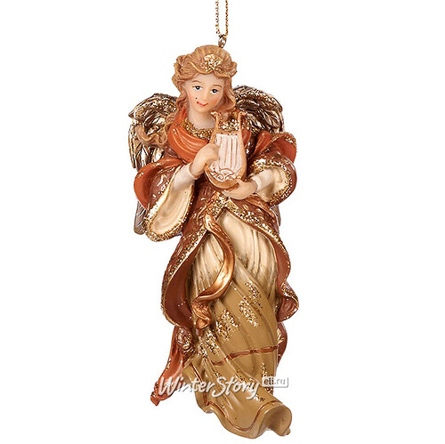 Елочная игрушка Ангельская Муза с лирой 13 см, подвеска Goodwill