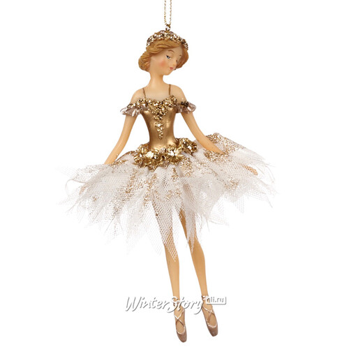 Елочная игрушка Балерина - Царевна цветов 16 см в белой пачке, подвеска Goodwill