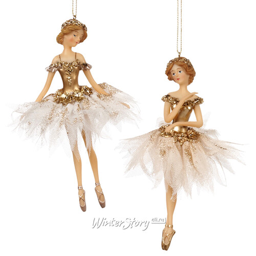 Елочная игрушка Балерина - Царевна цветов 16 см в белой пачке, подвеска Goodwill