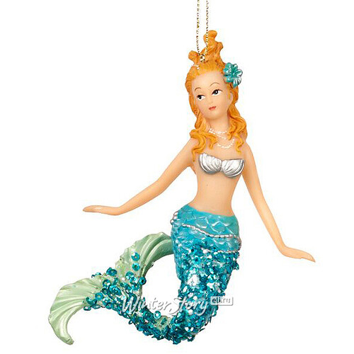 Елочная игрушка Морская Чаровница с цветком в волосах 13 см, подвеска Goodwill