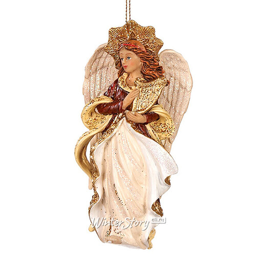 Елочная игрушка Дивный Ангел с лирой 12 см, подвеска Goodwill