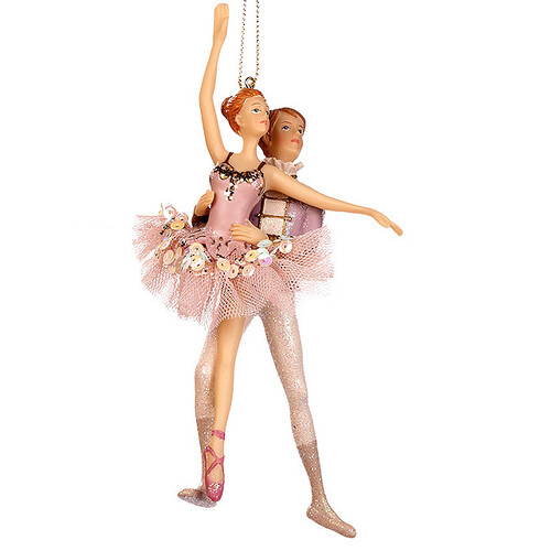 Елочное украшение Балетная пара в розовом 18 см, подвеска Goodwill
