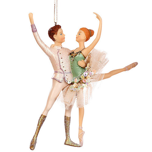 Елочное украшение Балетная пара в изумрудном 18 см, подвеска Goodwill