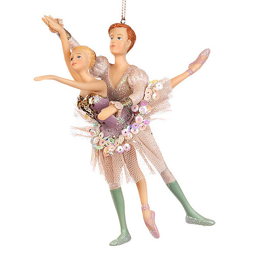 Елочное украшение "Балетная пара в вересковом", 18 см, подвеска Goodwill