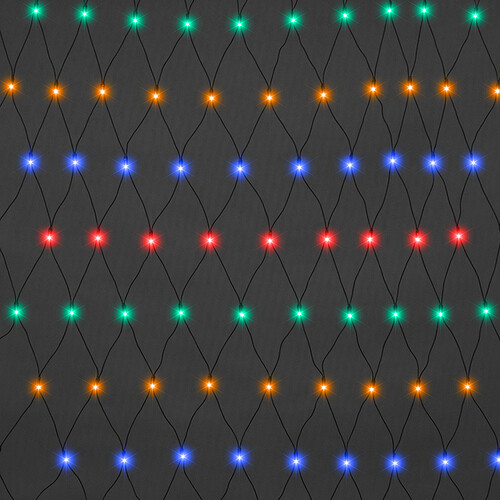 Гирлянда Сетка 2.4*2.4 м, 400 разноцветных микроламп, зеленый ПВХ, контроллер, IP20 Snowhouse