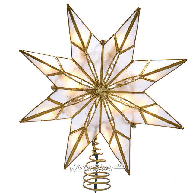 Светящаяся звезда на елку Мессандея 24 см, 10 теплых белых микроламп Kurts Adler
