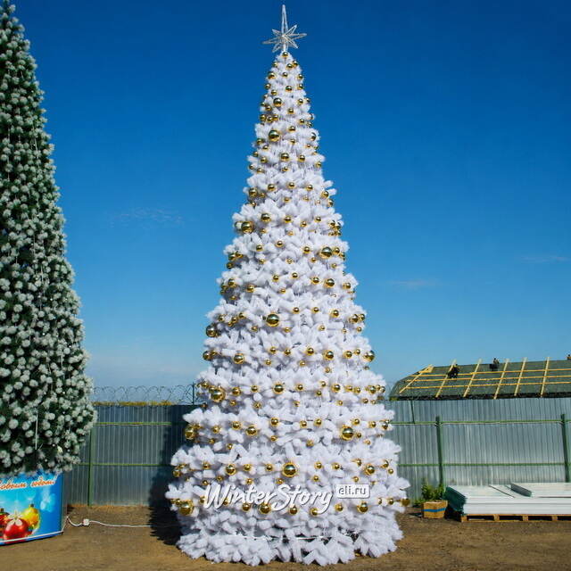 Уличная каркасная елка Уральская белая 14 м, ЛЕСКА GREEN TREES (Грин Трис)