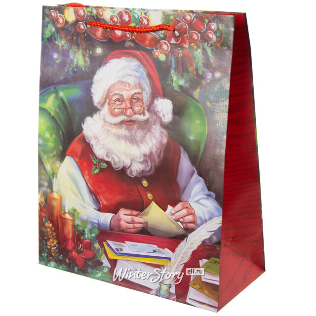 Подарочный пакет Волшебник Санта с письмами 33*27 см Due Esse Christmas (Ду Эссе Кристмас)