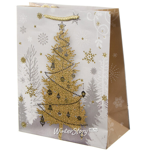 Подарочный пакет Magic Christmas - Золотая Ёлочка 25*20 см Due Esse Christmas