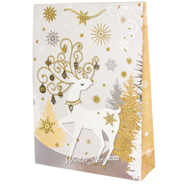 Подарочный пакет Magic Christmas - Волшебный Олень 45*33 см Due Esse Christmas (Ду Эссе Кристмас)