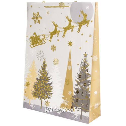 Подарочный пакет Magic Christmas - Полёт Санты 45*33 см Due Esse Christmas