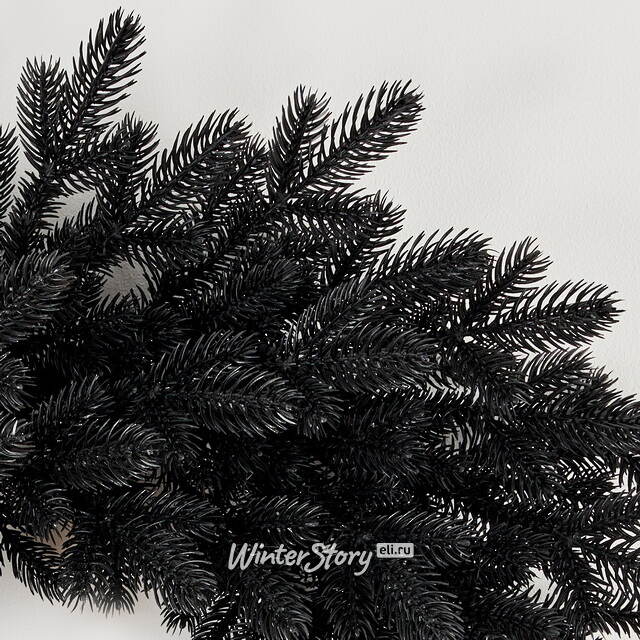 Венок Рождественский черный 60 см, ЛИТАЯ 100% Max Christmas