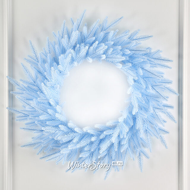 Венок Голубой 60 см, ЛИТАЯ 100% Max Christmas