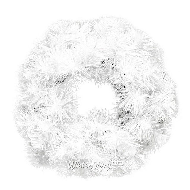 Венок белый Новогодний 35 см, ПВХ MOROZCO