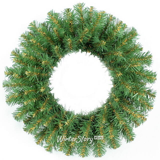 Венок Новогодний-8 зеленый, 35 см, ПВХ MOROZCO