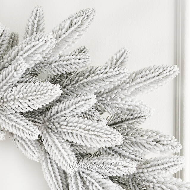 Венок Романовский заснеженный 90 см, ЛИТАЯ 100% Max Christmas