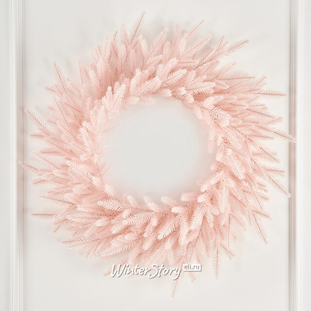 Венок Розовый 60 см, ЛИТАЯ 100% Max Christmas