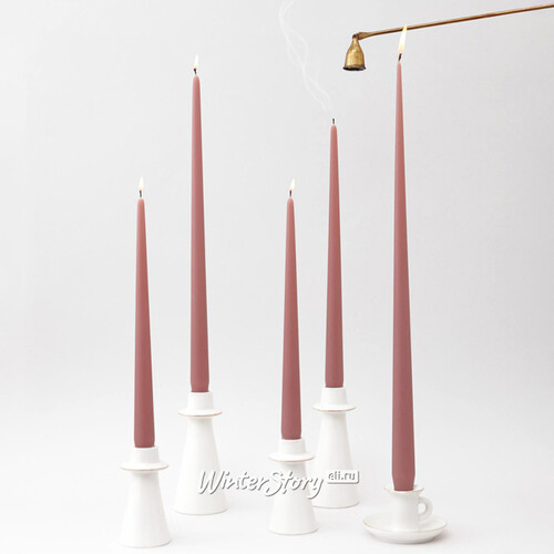 Высокие свечи Андреа Velvet 40 см, 10 шт, кофе латте Candleslight