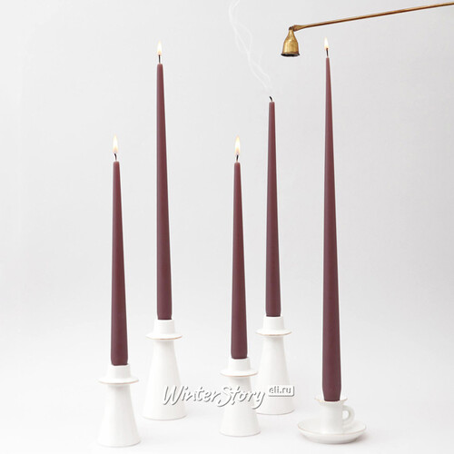 Высокие свечи Андреа Velvet 30 см, 5 шт, темный шоколад Candleslight