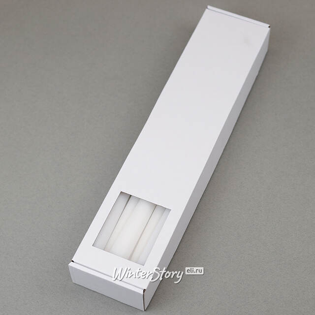 Высокие свечи 40 см Андреа Velvet белые, 10 шт Candleslight (Кэндлслайт)
