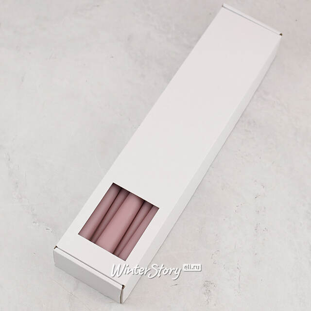 Высокие свечи 40 см Андреа Velvet роза menta, 10 шт Candleslight