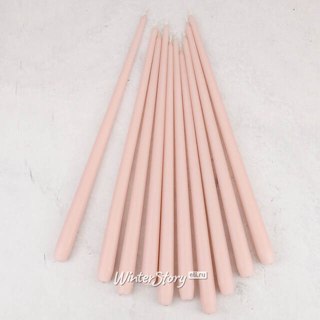 Высокая свеча 40 см Андреа Velvet розовая пудровая Candleslight