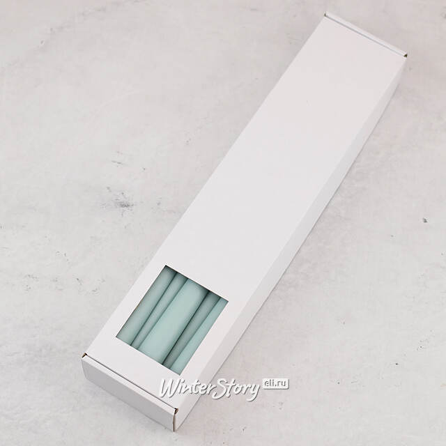 Высокие свечи 40 см Андреа Вельвет мятные, 10 шт Candleslight (Кэндлслайт)