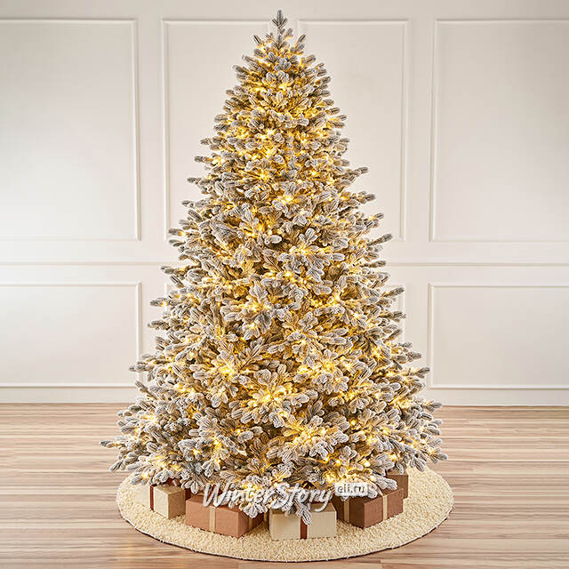 Искусственная елка с огоньками Византийская Elite заснеженная 3 м, 1770 теплых белых ламп с мерцанием, ЛИТАЯ 100% Max Christmas