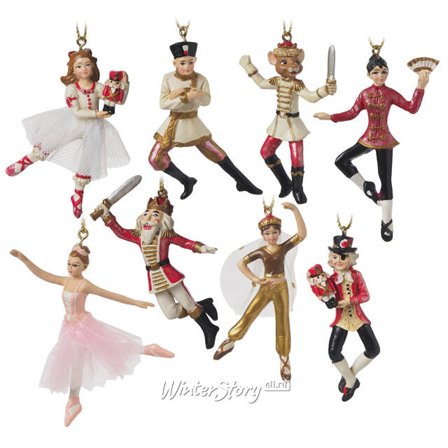 Набор елочных украшений Герои Балета Щелкунчик 7 см, 8 шт, подвеска Kurts Adler