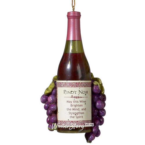 Елочная игрушка Бутылка Вина - Pinot Noir 10 см, подвеска Kurts Adler