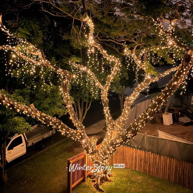 Клип Лайт - Спайдер Quality Light Cap 30 м, 300 экстра теплых белых LED ламп, прозрачный ПВХ, IP65 BEAUTY LED