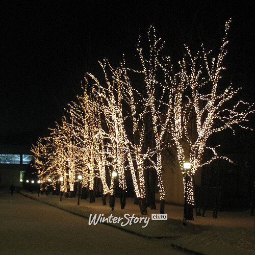 Гирлянды на дерево Клип Лайт Legoled 100 м, 1000 теплых белых LED, мерцание, черный КАУЧУК, IP44 BEAUTY LED