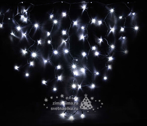 Светодиодная гирлянда Сосульки 1*1.4 м, 56 холодных белых LED ламп, черный КАУЧУК, соединяемая, IP44 BEAUTY LED