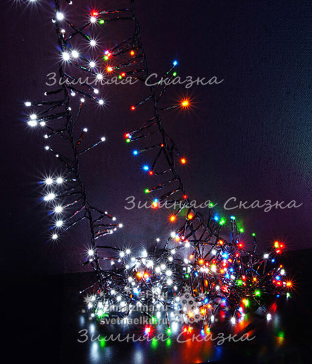 Электрогирлянда Млечный путь Cluster Lights 192 теплых белых MINILED ламп 2.4 м, черный ПВХ BEAUTY LED