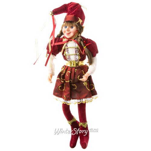 Кукла на елку Эльфийка Гретхен - Сказки Братьев Гримм 25 см, подвеска Due Esse Christmas