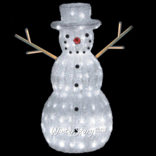 Светящийся Снеговик Лесовик 60 см, 200 холодных белых LED, акрил, IP44 Торг Хаус