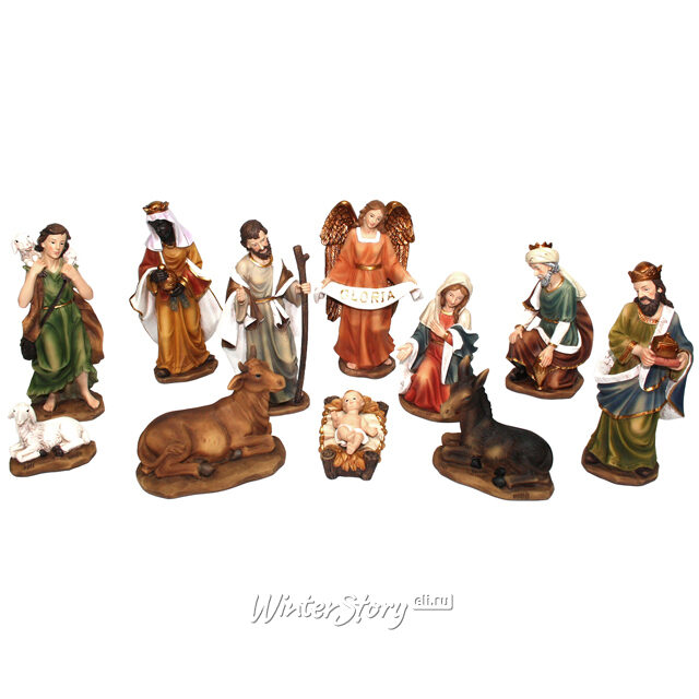 Рождественский вертеп Богословский Сюжет 15 см, 11 фигурок Due Esse Christmas