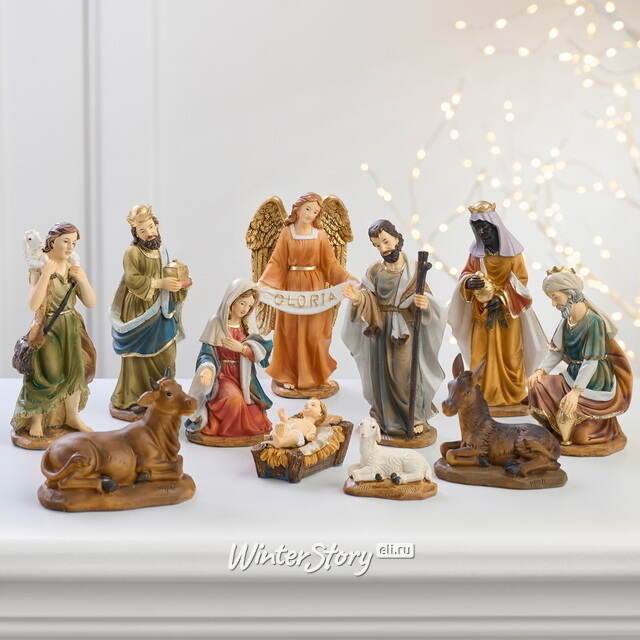 Рождественский вертеп Богословский Сюжет 15 см, 11 фигурок Due Esse Christmas