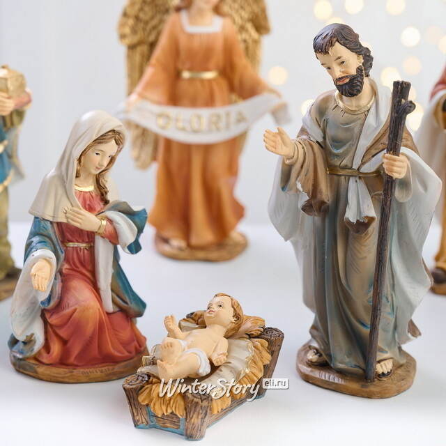 Рождественский вертеп Богословский Сюжет 15 см, 11 фигурок Due Esse Christmas