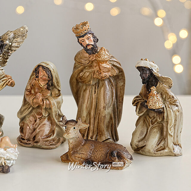 Рождественский вертеп Поклонение Волхвов Младенцу Иисусу 8 см, 11 фигурок Due Esse Christmas