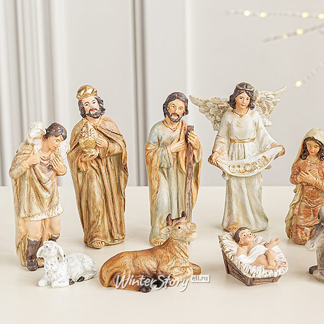 Рождественский вертеп Поклонение Волхвов Младенцу Иисусу 12 см, 11 фигурок Due Esse Christmas