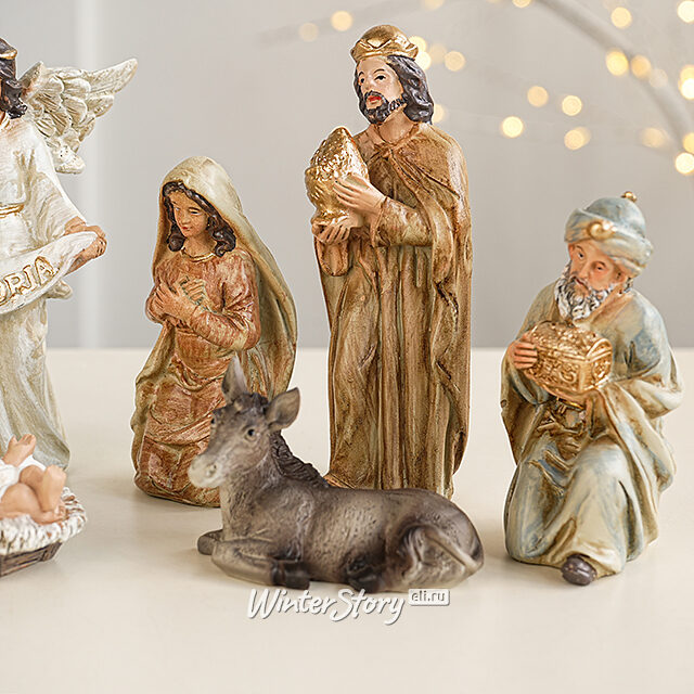 Рождественский вертеп Поклонение Волхвов Младенцу Иисусу 12 см, 11 фигурок Due Esse Christmas