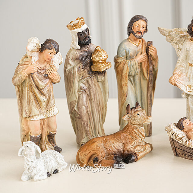 Рождественский вертеп Поклонение Волхвов Младенцу Иисусу 12 см, 11 фигурок Due Esse Christmas