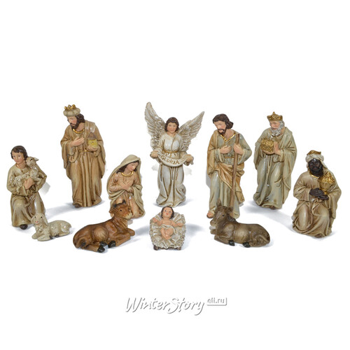 Рождественский вертеп Поклонение Волхвов Младенцу Иисусу 14 см, 11 фигурок Due Esse Christmas