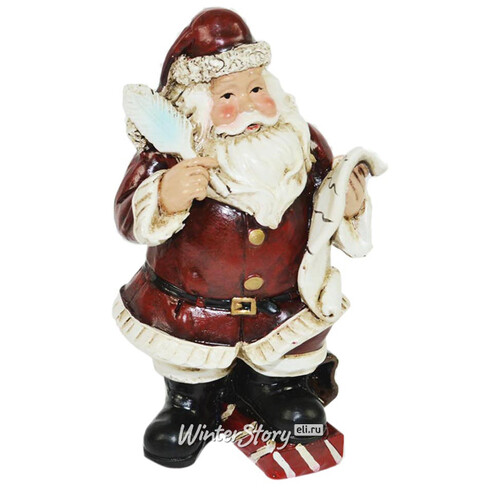 Новогодняя фигурка Санта Клаус со свитком 11 см Due Esse Christmas
