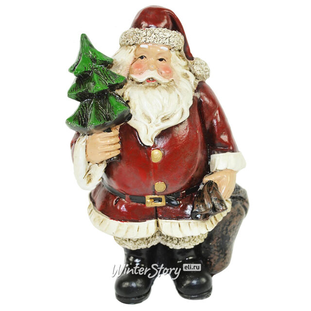 Новогодняя фигурка Санта Клаус с подарками и елочкой 11 см Due Esse Christmas