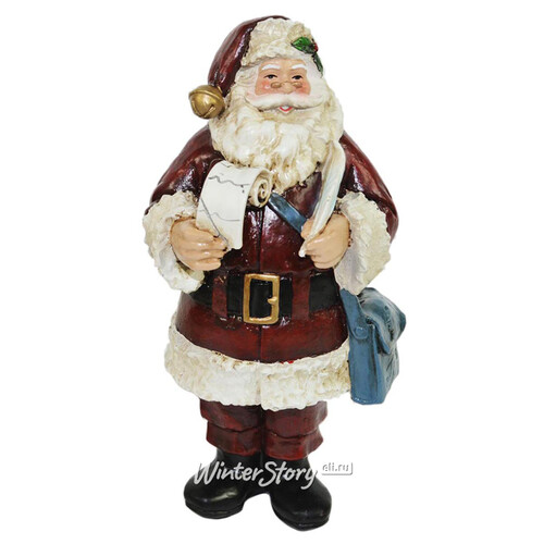 Новогодняя фигурка Санта Клаус со свитком 20 см Due Esse Christmas