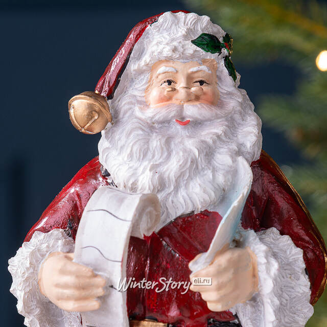 Новогодняя фигурка Санта Клаус со свитком 20 см Due Esse Christmas