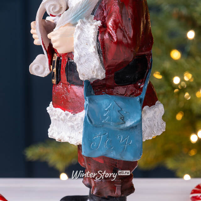 Новогодняя фигурка Санта Клаус со свитком 20 см Due Esse Christmas